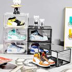 De transparante Acryl Plastic Stapelbare Vertoning van Dalingsfront clear shoe box for